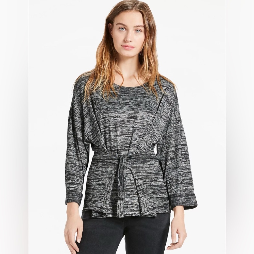 Lucky Brand Kimono Style Top in Gray Marled
